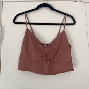 Abercrombie & Fitch pink cinch front cropped tank top size large